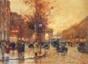 unknow artist Paris Street oil